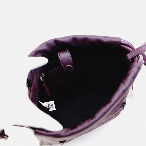NWT Marc Jacobs Tied Up Leather Drawstring Bag in Violet Purple $395+ - Picture 10 of 12